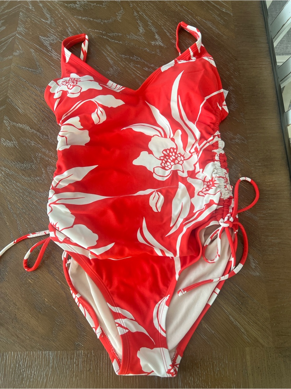 Red Floral One-Piece Swimsuit